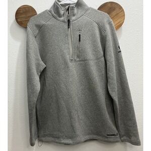 Merrell Men's Medium Gray Quarter Zip Fleece Pullover Sweater Gorpcore